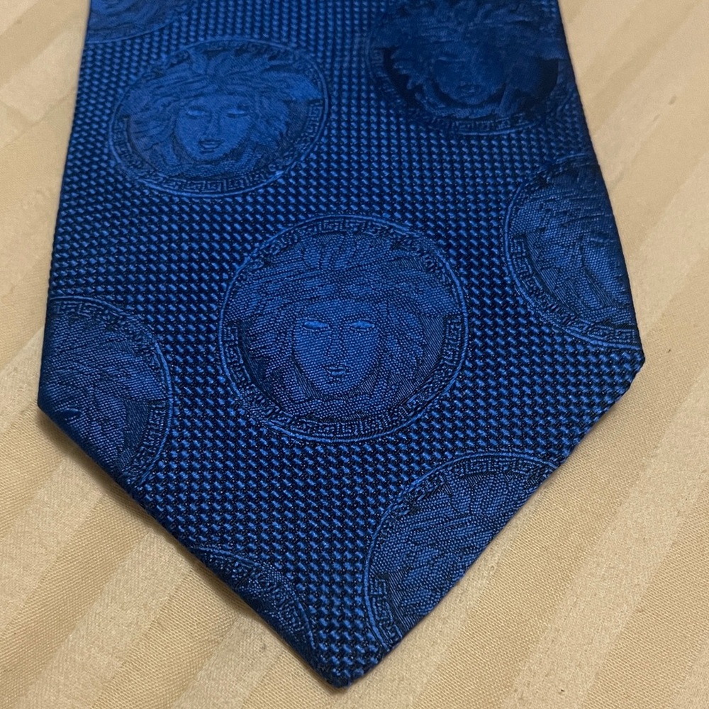 Versace Royal Blue Medusa Jacquard Silk Tie